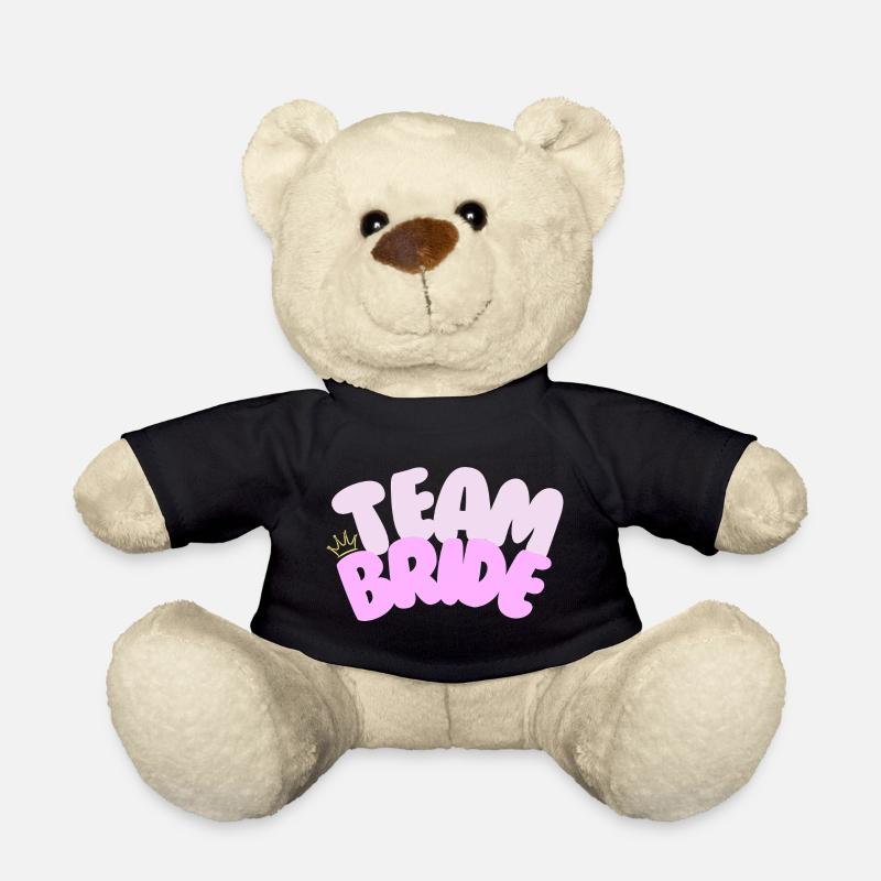 Team Bride Shirt | JGA Krone Pink Brautjungfern - Teddy - Schwarz