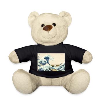 Ukiyo-e Wellenbild mit Bergen Waves Japan - Teddy - Schwarz - Vorne