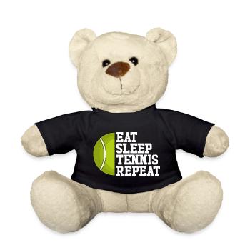 Manger, dormir, tennis, répéter le tennis - Nounours - noir - Devant