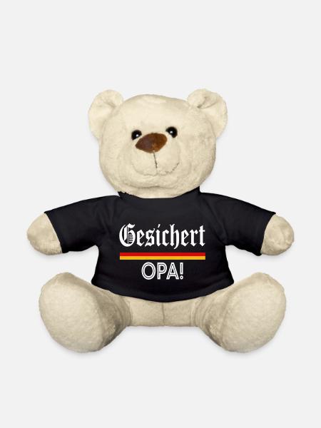 Gesichert Opa! Werdender Opa Spruch - Teddy - Schwarz
