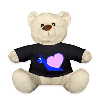 Schnecke Herz Schneckenhaus süß Liebe romantisch - Teddy - Schwarz - Vorne