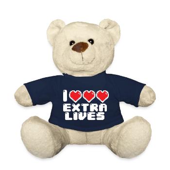 Coeur Pixel Extrême - Nounours - bleu marine - Devant