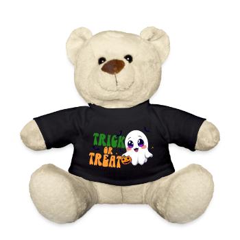 Kawaii Ghost Trick or Treat Halloween Citrouille Bonbons - Nounours - noir - Devant