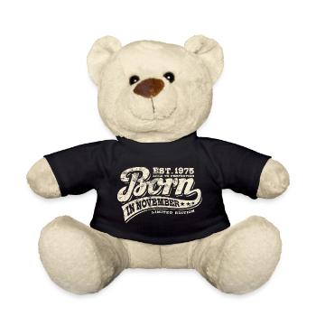 Born in November 1975 - Geburtstag - Geschenk - Teddy - Schwarz - Vorne