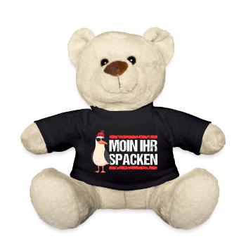 Hamburg Moin Spacken Nordsee Hamburger Möwe Lustig - Teddy Bear - black - Front