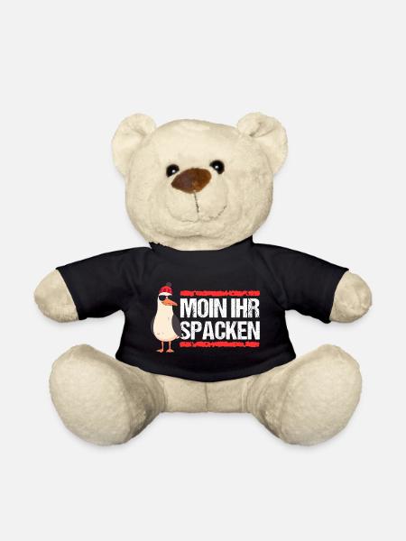 Hamburg Moin Spacken Nordsee Hamburger Möwe Lustig - Teddy - Schwarz