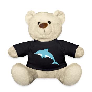 Delfin Delphine T-shirt Geschenk - Teddy - Schwarz - Vorne