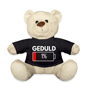Patience 1% Funny Sayings Sarcasm Irony - Teddy Bear - black - Front