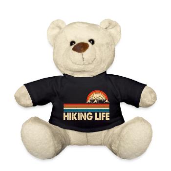 Hiking Hiker Mountaineer Gift - Teddy Bear - black - Front