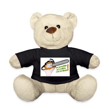 Motorsäge Spruch Arbeit der Säge - Teddy - Schwarz - Vorne