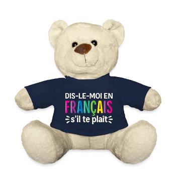 Français Bilingual French Teacher - Teddy Bear - french navy - Front