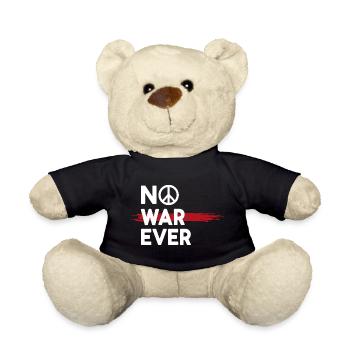 No War Ever Frieden Peace Zeichen - Teddy - Schwarz - Vorne