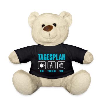 Briefträger TAGESPLAN Paketzusteller Lustig - Teddy - Schwarz - Vorne
