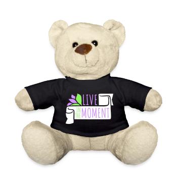 Live In The Moment Mindfulness Presence Awareness - Teddy Bear - black - Front