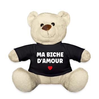 Mein rotes Herz Liebeshirsch - Teddy - Schwarz - Vorne