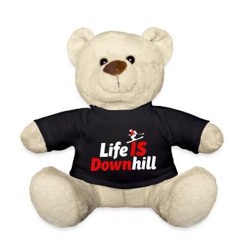 Life is Downhill Skifahren Wintersport Berge - Teddy - Schwarz - Vorne