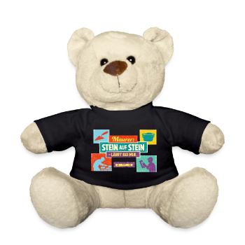 Stone on stone runs with me – Maurer Spruch - Teddy Bear - black - Front