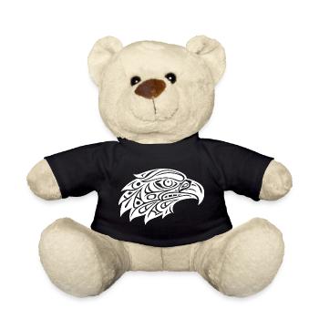 Tribal Eagle Head Art - Teddy Bear - black - Front
