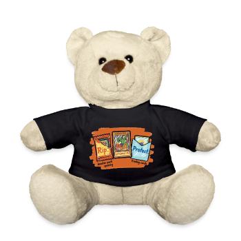 Rip Pull Protect Trading Card Booster Pack Opening - Teddy Bear - black - Front