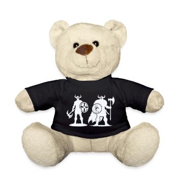 Wikinger-Duo: Schild & Beil im Schatten - Teddy - Schwarz - Vorne