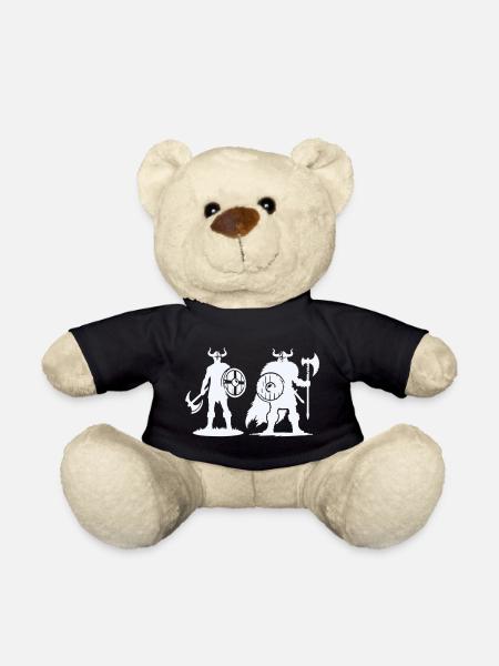 Wikinger-Duo: Schild & Beil im Schatten - Teddy - Schwarz