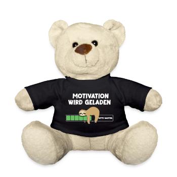 Motivation wird geladen Faultier Faultiermotiv - Teddy - Schwarz - Vorne