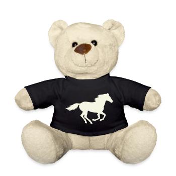 Jumping Stallion Silhouette - Teddy Bear - black - Front
