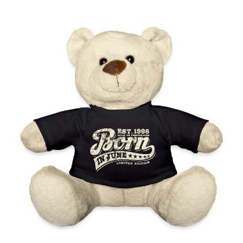 Born in June 1986 - Geburtstag - Geschenk - Teddy - Schwarz - Vorne