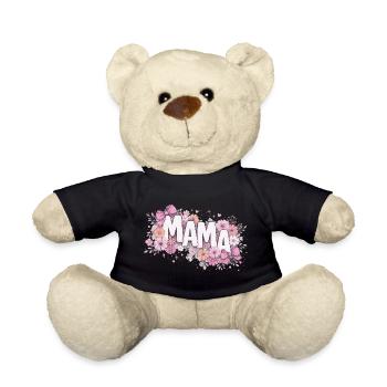 MAMA Pastel Flowers and Pink Bows | Style Chic - Teddy Bear - black - Front