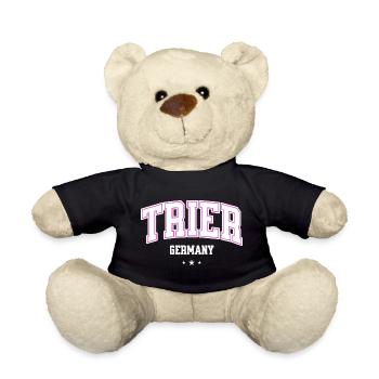 Trier Germany College Lettering Statement - Teddy Bear - black - Front