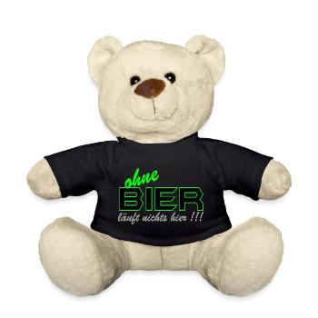 Bier - Läuft nichts hier - Teddy - Schwarz - Vorne