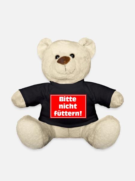 Bitte Nicht Füttern Warnzeichen - Teddy - Schwarz