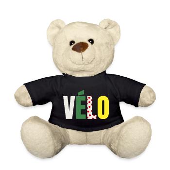 Vélo maillot Cadeau Cycliste Original - Nounours - noir - Devant