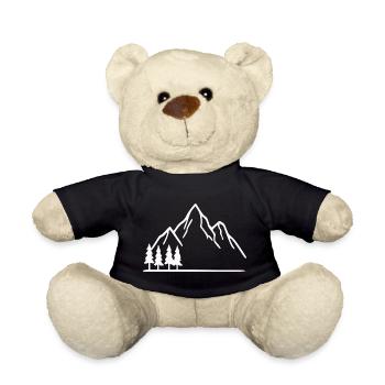 Mountain Hiking Mountaineering Gift - Teddy Bear - black - Front