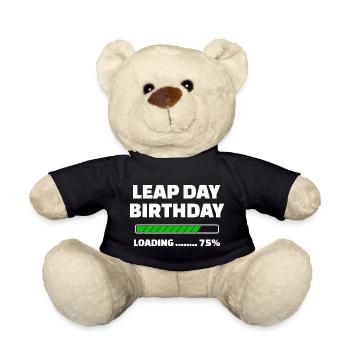 Leap Day Birthday Loading - Teddy Bear - black - Front