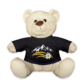 Alpenberg Edelweiss Hirsch Bayerisches Wandern - Teddy - Schwarz - Vorne