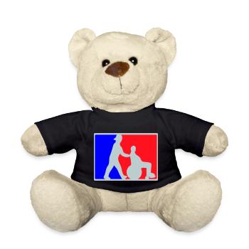 Altenpfleger schiebt Rollstuhl - Teddy - Schwarz - Vorne