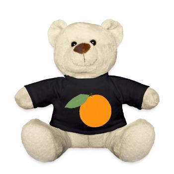 Orange Frucht Obst Geschenk Geschenkidee - Teddy - Schwarz - Vorne