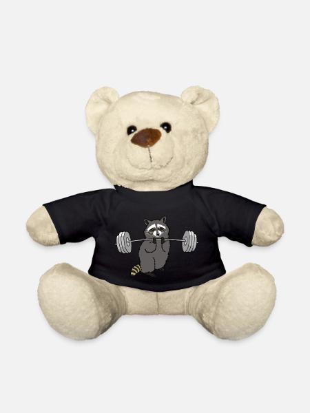 Workout raccoon - cool gift for the gym - Teddy Bear - black