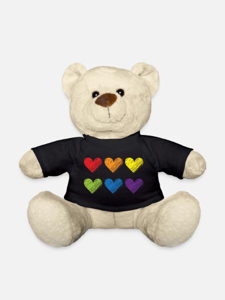 Pride Hearts - Teddy Bear - black