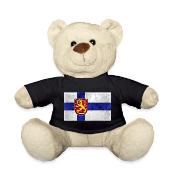 Drapeau de la Finlande Lion - Nounours - noir - Devant