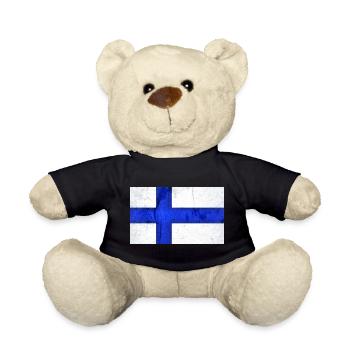 Drapeau de la Finlande - Nounours - noir - Devant