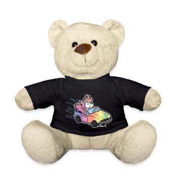 Lustiges Einhorn Auto Geschenk Führerschein Comic - Teddy - Schwarz - Vorne