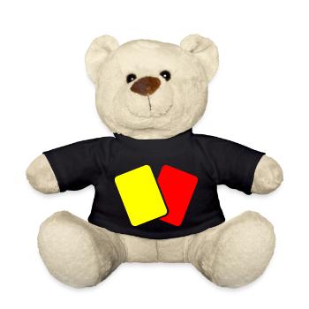 Rote & gelbe Karte Fußball - Teddy - Schwarz - Vorne