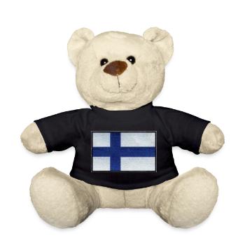 Flag of finland - Teddy Bear - black - Front