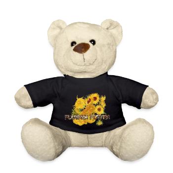 Sunflowers FLOWER POWER van Gogh gift idea - Teddy Bear - black - Front