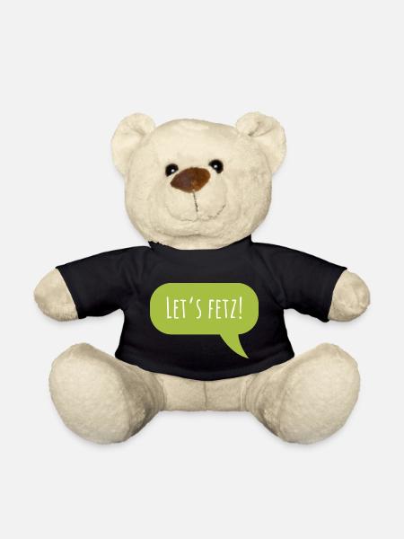Design "Let's fetz" mit Sprechblase - Teddy - Schwarz
