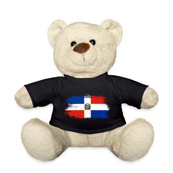 Drapeau drapeau République dominicaine - Nounours - noir - Devant