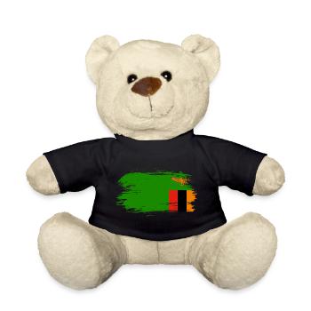 Zambia flag flag - Teddy Bear - black - Front