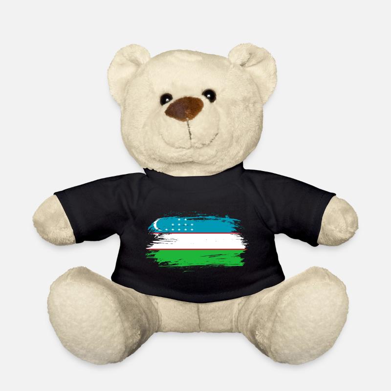 Uzbekistan flag flag - Teddy Bear - black